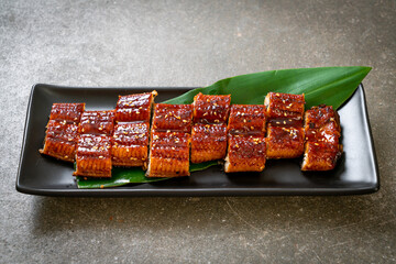 sliced grilled eel or grilled unagi with sauce - obrazy, fototapety, plakaty
