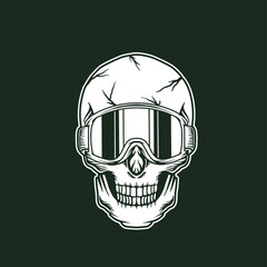 Skull snowboarding Glasses vector