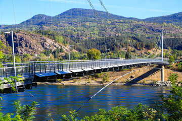 The Columbia River Skywalk is one of the longest suspension bridges of its kind in North America at 1000 ft. landing to landing in Trail, British Columbia, Canada.