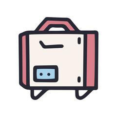 heat cannon with handle color vector doodle simple icon