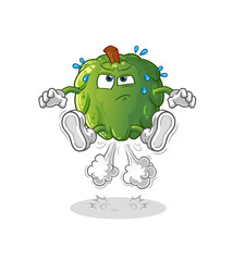 soursop fart jumping illustration. character vector