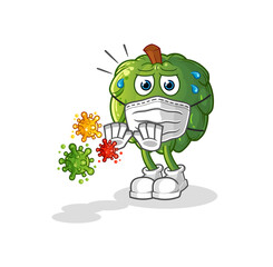 soursop refuse viruses cartoon. cartoon mascot vector