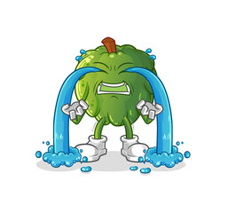 soursop crying illustration. character vector