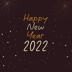 Happy New Year 2022. Illustrator Design Template