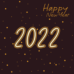 Happy New Year 2022. Illustrator Design Template