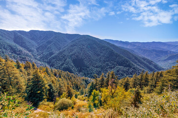 Scenic mountain landscape at Sarahan Himachal Pradesh, India
