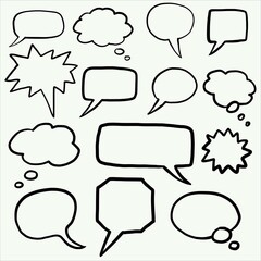 Obraz premium doodle freehand sketch drawing of word balloon collection.