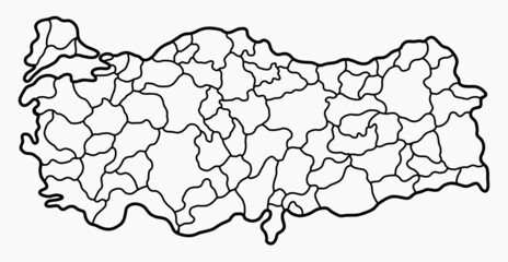 doodle freehand drawing of turkey map.
