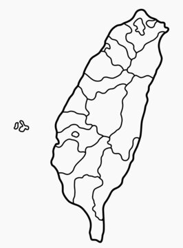 recommend clip art: doodle freehand drawing of taiwan map.