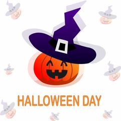 Halloween pumpkin witch