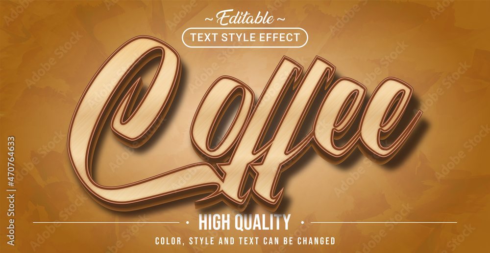 Poster Editable text style effect - Coffee text style theme.