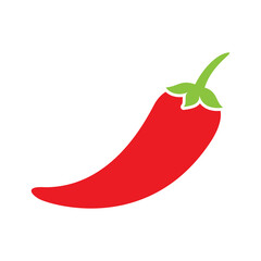 Vector Chili Pepper Flat Illustration on White Background