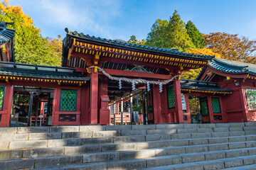 Obraz premium 栃木県日光市二荒山神社中宮祠の唐門