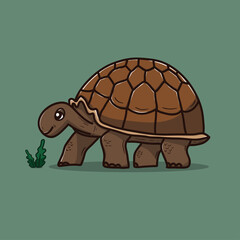 Vector of a turtle. Good for breeding logos, stickers, t-shirts, wallpapers, children's drawing books, etc.