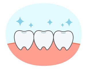 歯と歯茎のシンプルで可愛いイラスト
