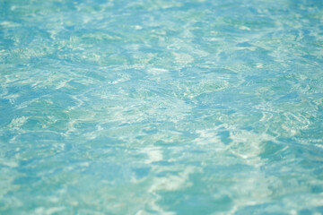 Close-up of blue water in the sea or ocean. Side view. Copy space.Empty showcase,packaging product presentation.Background for cosmetic products.