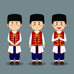 Montenegrins Character with Various Expression