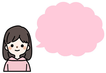 人物イラスト_かわいい女の子_吹き出し
