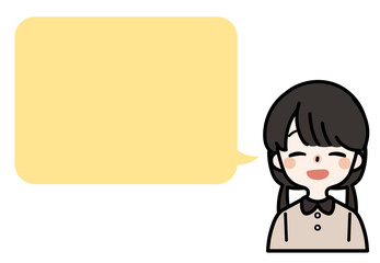 人物イラスト_かわいい女の子_吹き出し