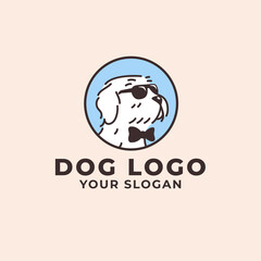 Cute Maltese Bischoff Dog Logo