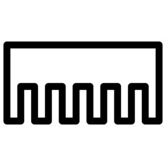 hair comb icon with black outline style