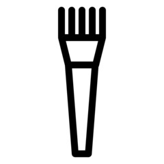 brush icon with black outline style