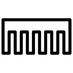 hair comb icon with black outline style