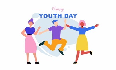 Plakat Flat international youth day illustration vector