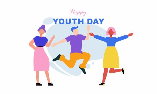 Flat international youth day illustration vector