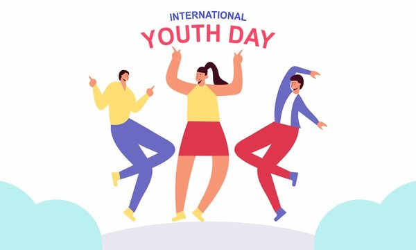 Flat international youth day illustration vector