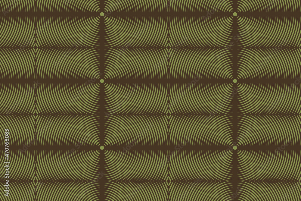 Poster vector abstract brown background. flat green retro curve line pattern design. monochrome graphic. ci