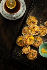 Indian inspired tea tart with tea 