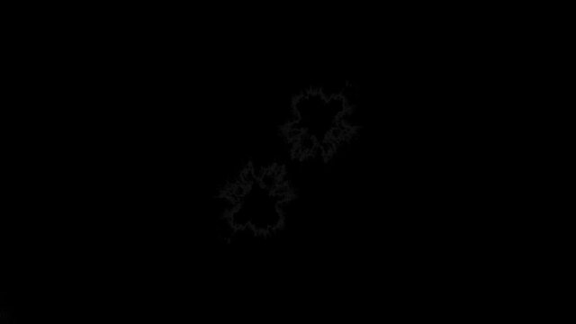 Set of 3 video transitions of white symmetrically expanding paint bleeds on black backdrop. Can be used as a graphic element, a luma matte to reveal images or transition between clips.