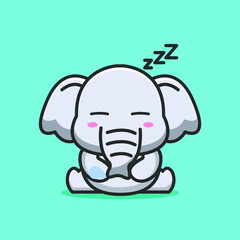 cute sleeping elephant