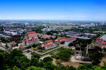View of Wat Thammikaram Worawihan from top of mountain temple