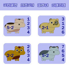 Obraz premium counting game with funny hamsters. Preschool worksheet, kids activity sheet, printable worksheet