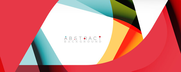 Geometric abstract background - multicolored abstract shapes on white. Vector Illustration For Wallpaper, Banner, Background, Landing Page