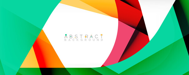 Obraz premium Geometric abstract background - multicolored abstract shapes on white. Vector Illustration For Wallpaper, Banner, Background, Landing Page