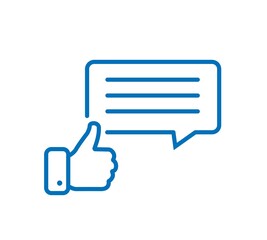 Likes with comment icon line symbol. Premium quality isolated feedback element in trendy style.