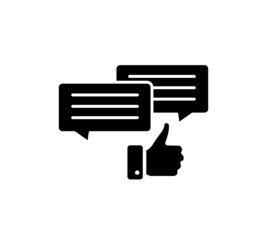 Likes with comment icon line symbol. Premium quality isolated feedback element in trendy style.