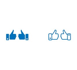 Obraz premium Vector thumbs up icon. Like concept. Premium quality graphic design. Modern signs, outline symbols collection, simple thin line icons set for websites, web design, mobile app, infographics