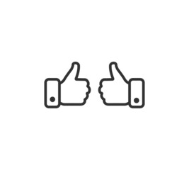 Vector thumbs up icon. Like concept. Premium quality graphic design. Modern signs, outline symbols collection, simple thin line icons set for websites, web design, mobile app, infographics