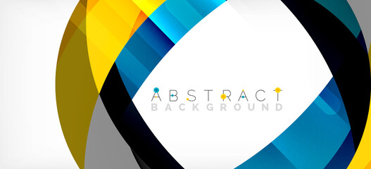 Geometric abstract background. Circle created with overlapping color shapes. Vector Illustration For Wallpaper, Banner, Background, Landing Page