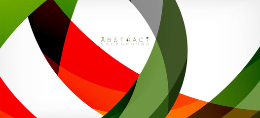 Obraz premium Geometric abstract background. Circle created with overlapping color shapes. Vector Illustration For Wallpaper, Banner, Background, Landing Page