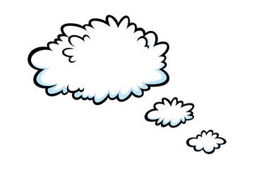 Comic thinking speech bubbles. Think shapes like in comicbooks. Vector illustration isolated in white background