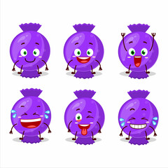 Cartoon character of blue candy wrap with smile expression