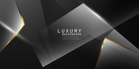 the splendor of luxury black gold poster on abstract background with dynamic