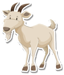 Goat farm animal cartoon sticker
