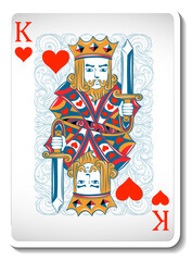 King of Hearts Playing Card Isolated