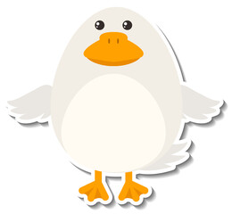Cute chubby duck animal cartoon sticker